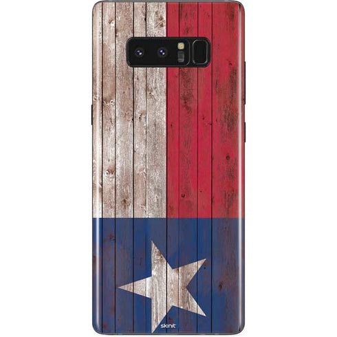 Texas Flag Dark Wood Galaxy Note 8 Skin