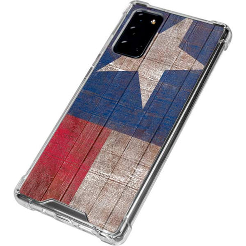 Texas Flag Dark Wood Galaxy Note20 5G Clear Case