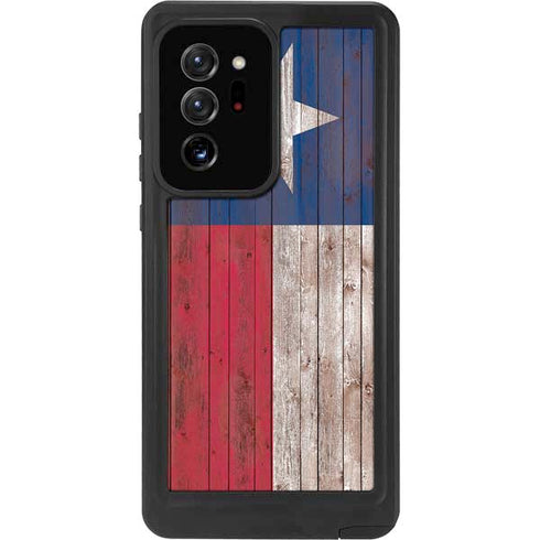 Texas Flag Dark Wood Galaxy Note20 Ultra 5G Waterproof Case