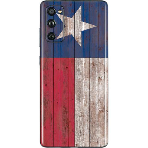 Texas Flag Dark Wood Galaxy S20 Fan Edition Skin