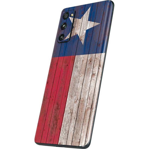 Texas Flag Dark Wood Galaxy S20 Fan Edition Skin