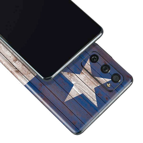 Texas Flag Dark Wood Galaxy S20 Fan Edition Skin