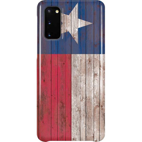 Texas Flag Dark Wood Galaxy S20 Lite Case