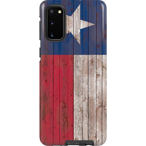 Texas Flag Dark Wood Galaxy S20 Pro Case