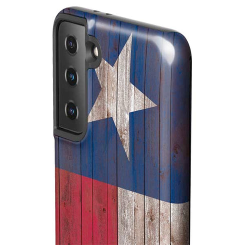 Texas Flag Dark Wood Galaxy S21 Plus 5G Pro Case