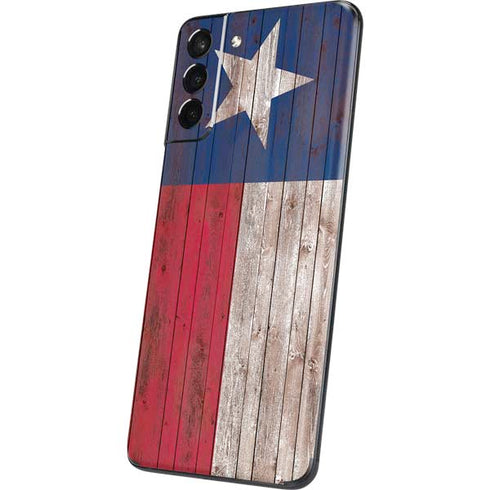 Texas Flag Dark Wood Galaxy S21 Plus 5G Skin