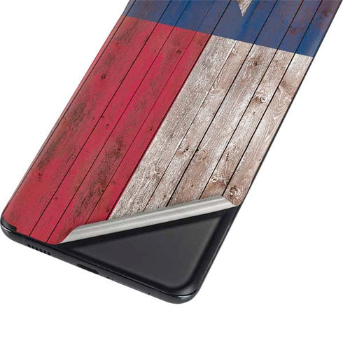 Texas Flag Dark Wood Galaxy S21 Plus 5G Skin