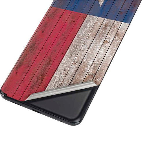 Texas Flag Dark Wood Galaxy S21 Ultra 5G Skin