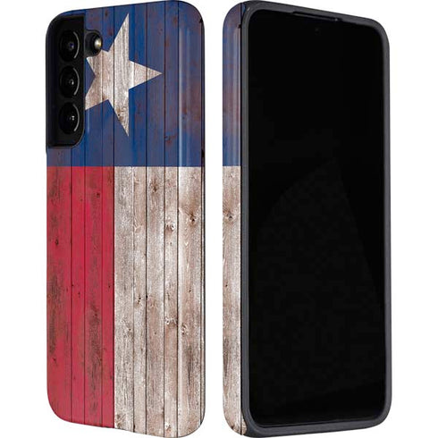 Texas Flag Dark Wood Galaxy S22 Pro Case