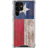 Texas Flag Dark Wood Galaxy S22 Ultra Clear Case
