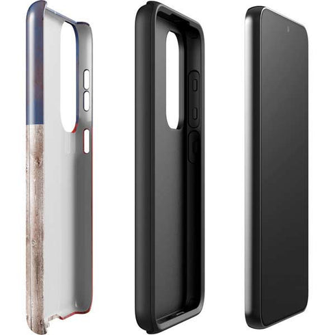 Texas Flag Dark Wood Galaxy S23 Plus Pro Case