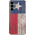 Texas Flag Dark Wood Galaxy S24 Plus Clear Case