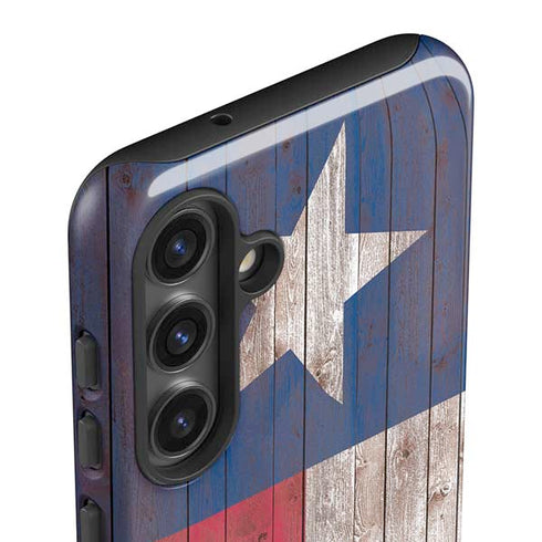 Texas Flag Dark Wood Galaxy S24 Plus Impact Case