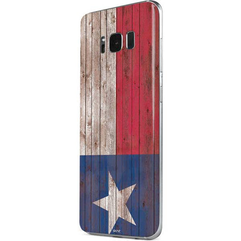 Texas Flag Dark Wood Galaxy S8 Skin