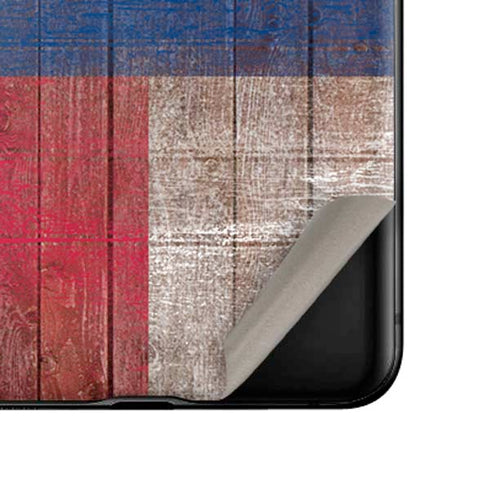 Texas Flag Dark Wood Galaxy Z Flip Skin