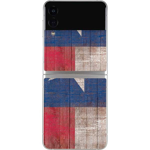 Texas Flag Dark Wood Galaxy Z Flip3 5G Skin