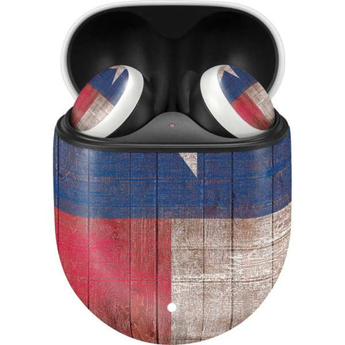 Texas Flag Dark Wood Google Pixel Buds Skin
