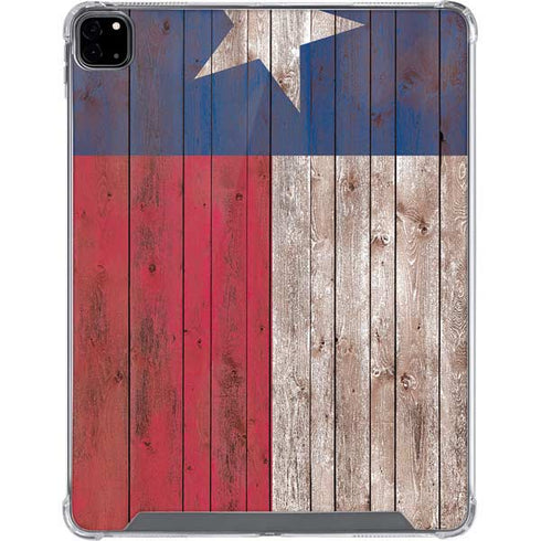 Texas Flag Dark Wood iPad Pro 12.9in (2020) Clear Case