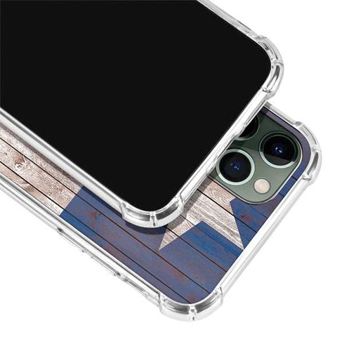 Texas Flag Dark Wood iPhone 11 Pro Max Clear Case