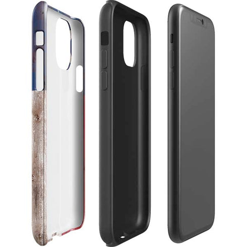 Texas Flag Dark Wood iPhone 11 Pro Max Impact Case