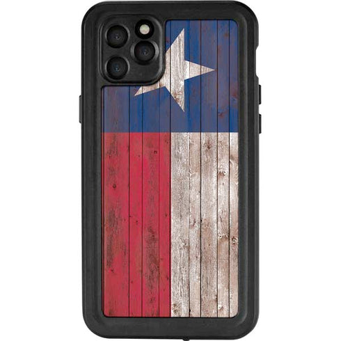 Texas Flag Dark Wood iPhone 11 Pro Max Waterproof Case