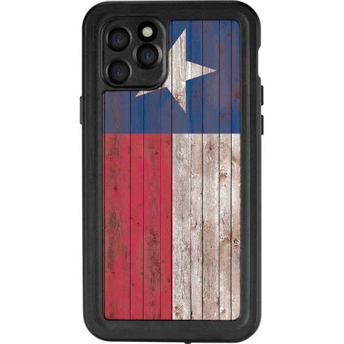 Texas Flag Dark Wood iPhone 11 Pro Waterproof Case