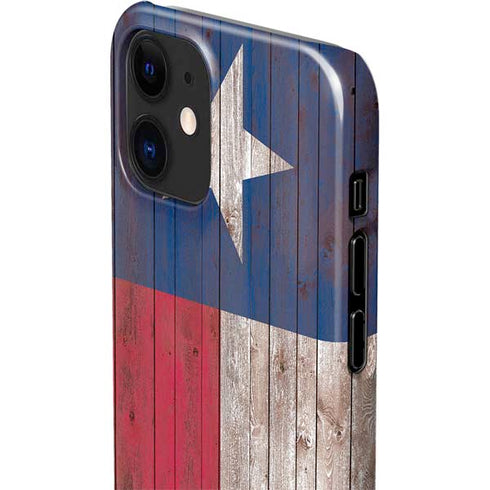 Texas Flag Dark Wood iPhone 12 Mini Lite Case