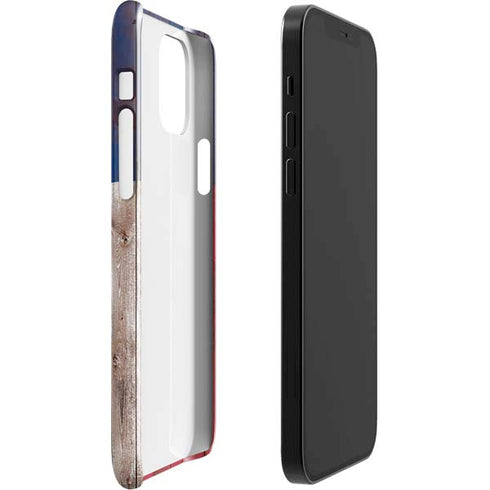 Texas Flag Dark Wood iPhone 12 Mini Lite Case