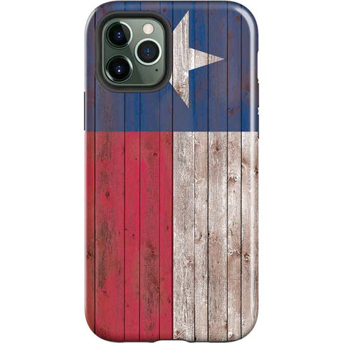 Texas Flag Dark Wood iPhone 12 Pro Impact Case