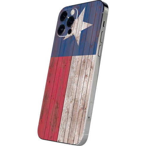 Texas Flag Dark Wood iPhone 12 Pro Max Skin