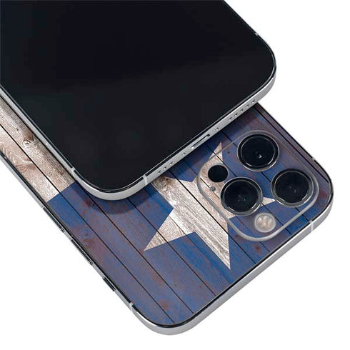 Texas Flag Dark Wood iPhone 12 Pro Max Skin