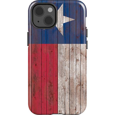 Texas Flag Dark Wood iPhone 13 Impact Case