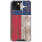Texas Flag Dark Wood iPhone 14 Plus Clear Case