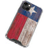 Texas Flag Dark Wood iPhone 14 Plus Clear Case