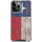 Texas Flag Dark Wood iPhone 14 Pro Max Clear Case