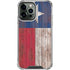 Texas Flag Dark Wood iPhone 14 Pro Max Clear Case