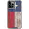 Texas Flag Dark Wood iPhone 15 Pro Max Clear Case
