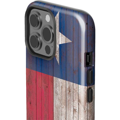 Texas Flag Dark Wood iPhone 15 Pro Max Impact Case