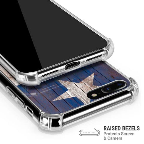 Texas Flag Dark Wood iPhone 7/8 Plus Clear Case