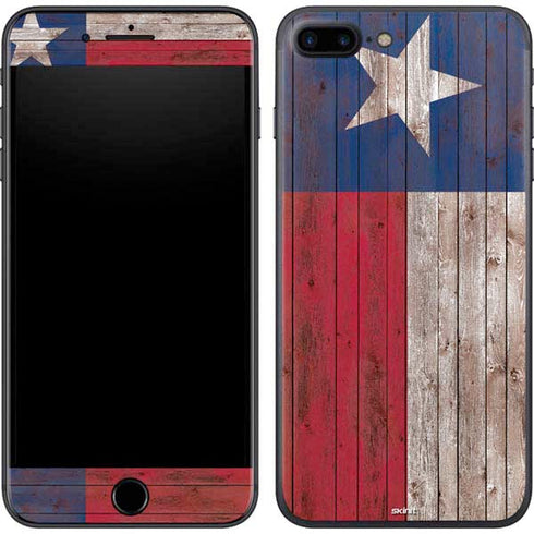 Texas Flag Dark Wood iPhone 8 Plus Skin
