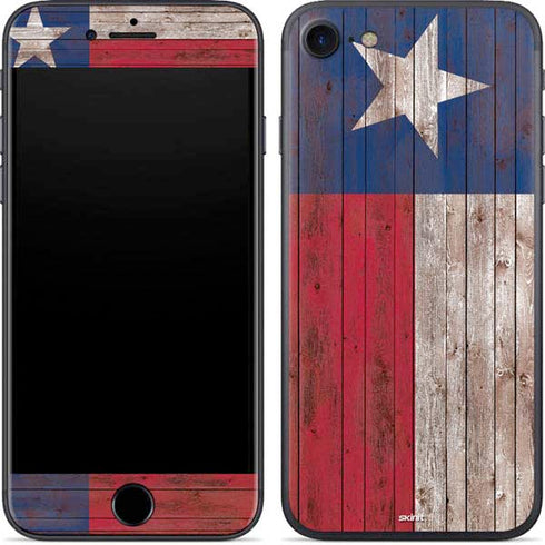 Texas Flag Dark Wood iPhone 8 Skin
