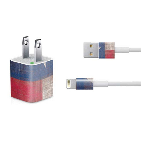 Texas Flag Dark Wood iPhone Charger (5W USB) Skin