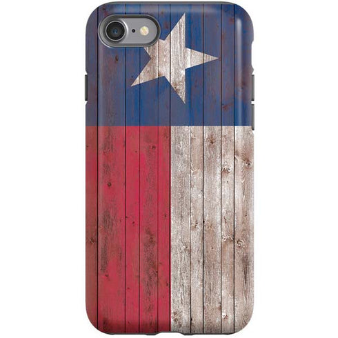 Texas Flag Dark Wood iPhone SE (2nd & 3rd Gen) Pro Case