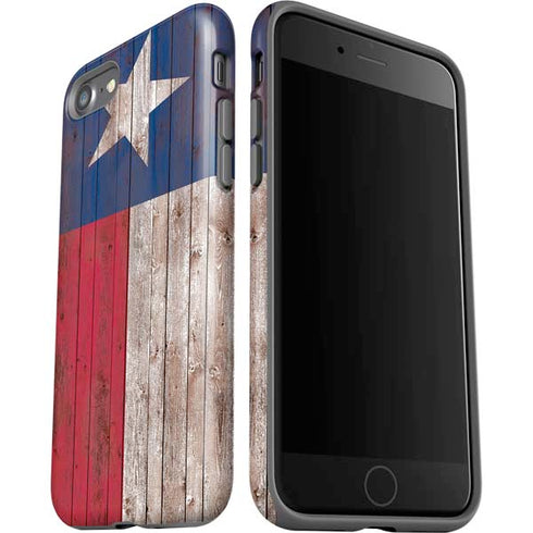 Texas Flag Dark Wood iPhone SE (2nd & 3rd Gen) Pro Case