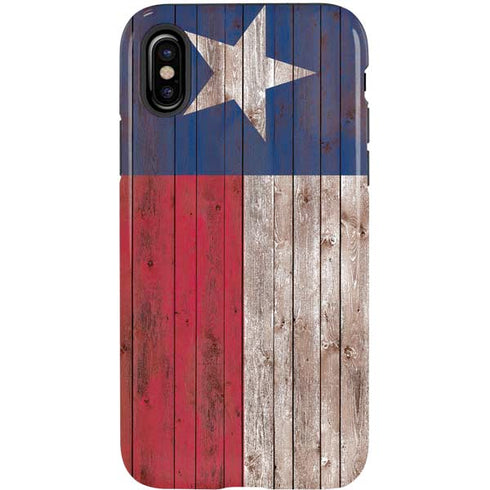 Texas Flag Dark Wood iPhone X Pro Case