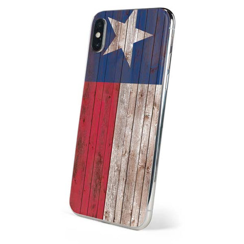 Texas Flag Dark Wood iPhone XS Max Skin