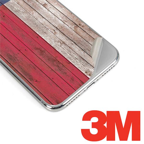Texas Flag Dark Wood iPhone XS Skin