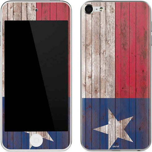 Texas Flag Dark Wood Apple iPod Skin