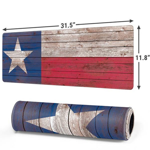 Texas Flag Dark Wood Gaming Mouse Pad