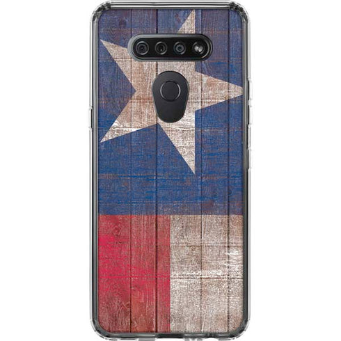 Texas Flag Dark Wood LG K51/Q51 Clear Case